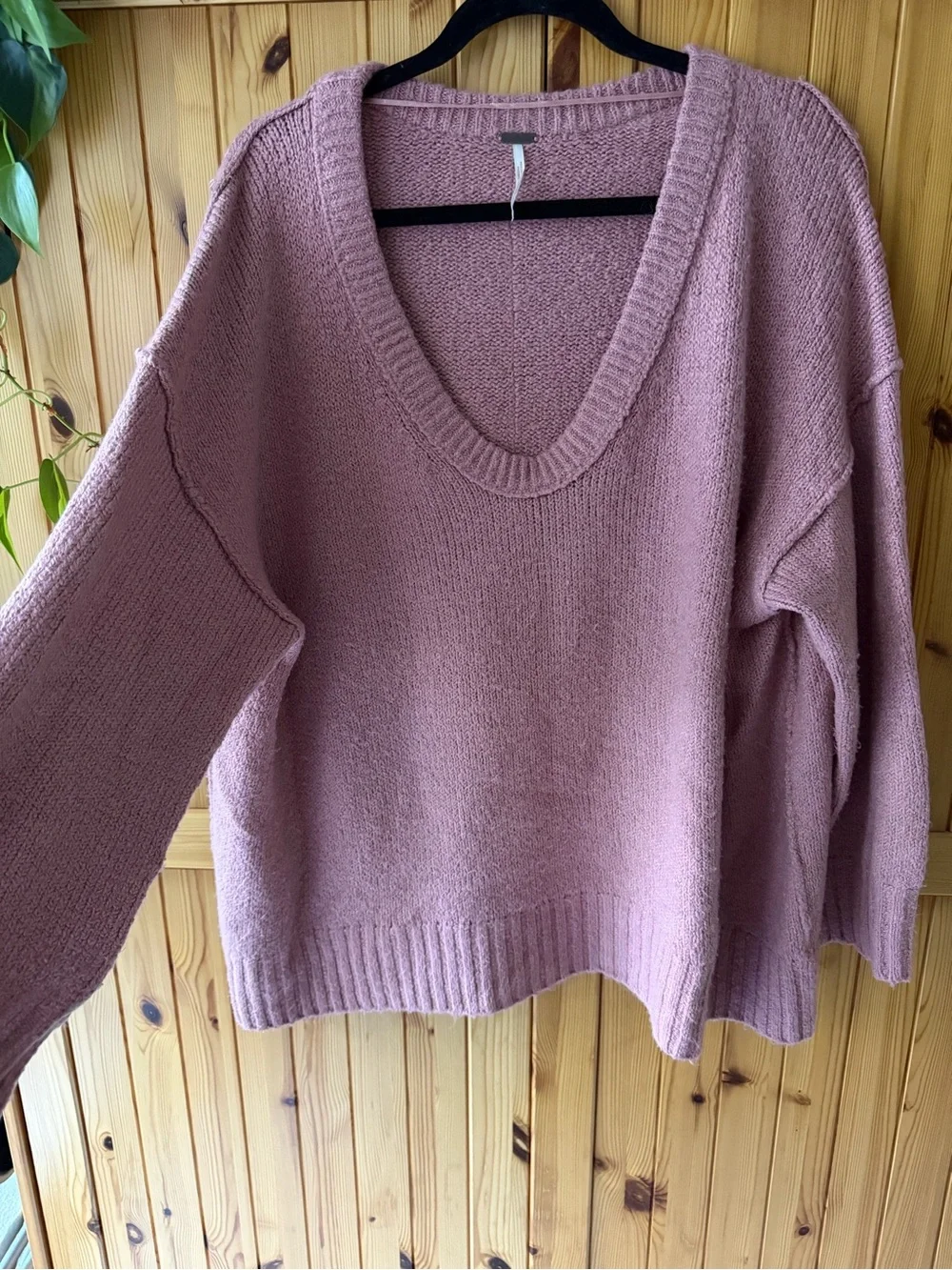 Free People Oversized Sweater in Dusty Mauve